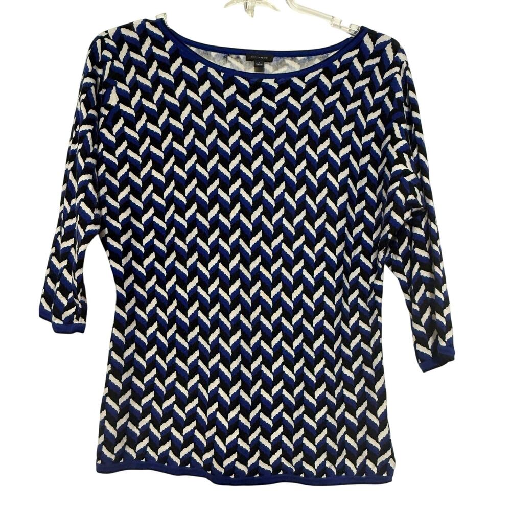 Ann Taylor Dolman Style Geo Print Sweater, Size L